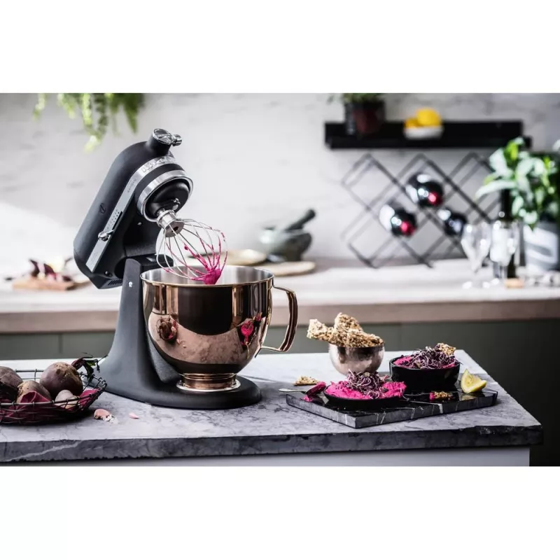 Robot de cocina KITCHENAID ARTISAN 5KSM185PS — bol de acero inoxidable de 4,8 L, 300 W, 10 velocidades, negro