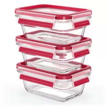EMSA CLIP & CLOSE N10511 Set rectangular Azul, Transparente 3 unidades