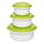 EMSA 509741 Recipiente de almacenamiento Set redondo Verde, Blanco 3 unidades