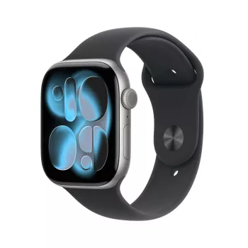 Apple Watch Series 11 GPS + Cellular 46mm Caja de aluminio Space Grey con correa deportiva negra – M/L