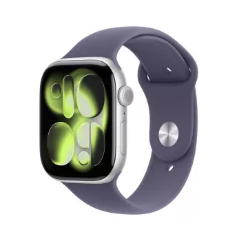 APPLE Watch Series 11 GPS + Cellular 46mm Caja de aluminio plateada con correa deportiva Purple Fog M/L