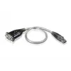 Convertidor USB a serie ATEN, acero inoxidable, transparente, negro, 0,35 m, USB Type-A, DB-9, conector macho, conector macho