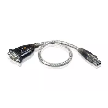 Convertidor USB a serie ATEN, acero inoxidable, transparente, negro, 0,35 m, USB Type-A, DB-9, conector macho, conector macho