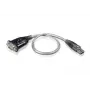 Convertidor USB a serie ATEN, acero inoxidable, transparente, negro, 0,35 m, USB Type-A, DB-9, conector macho, conector macho