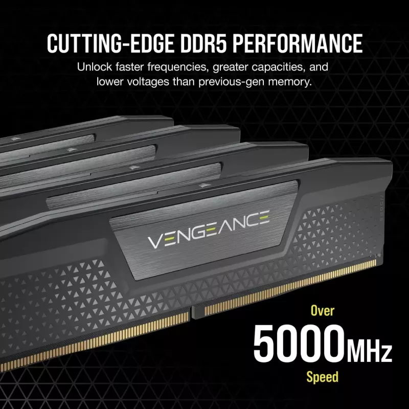CORSAIR memoria 32GB (2x16GB) DDR5 DRAM 6400MT/s CL36 kit de memoria Vengeance – negro