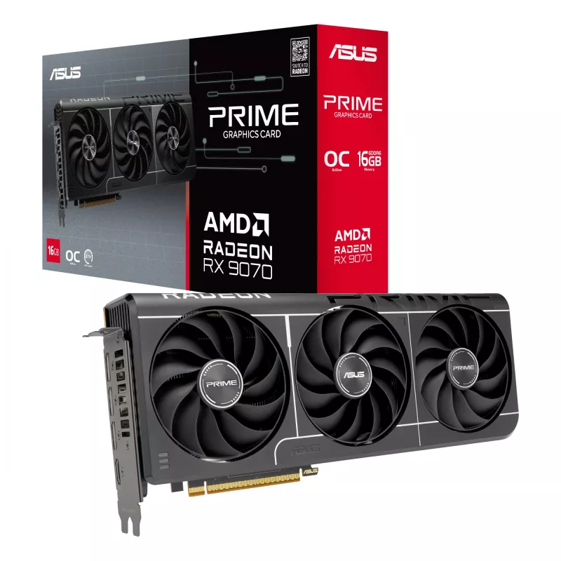 Tarjeta gráfica ASUS Radeon RX 9070 16 GB GDDR6 PCIe 5.0 256 bits, refrigeración de 3 ventiladores, PCI Express 5.0