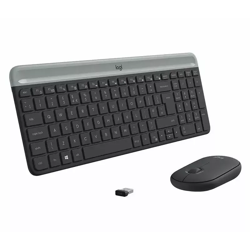 Logitech MK470 teclado + ratón inalámbricos, grafito, ratón incluido, QWERTY US, USB