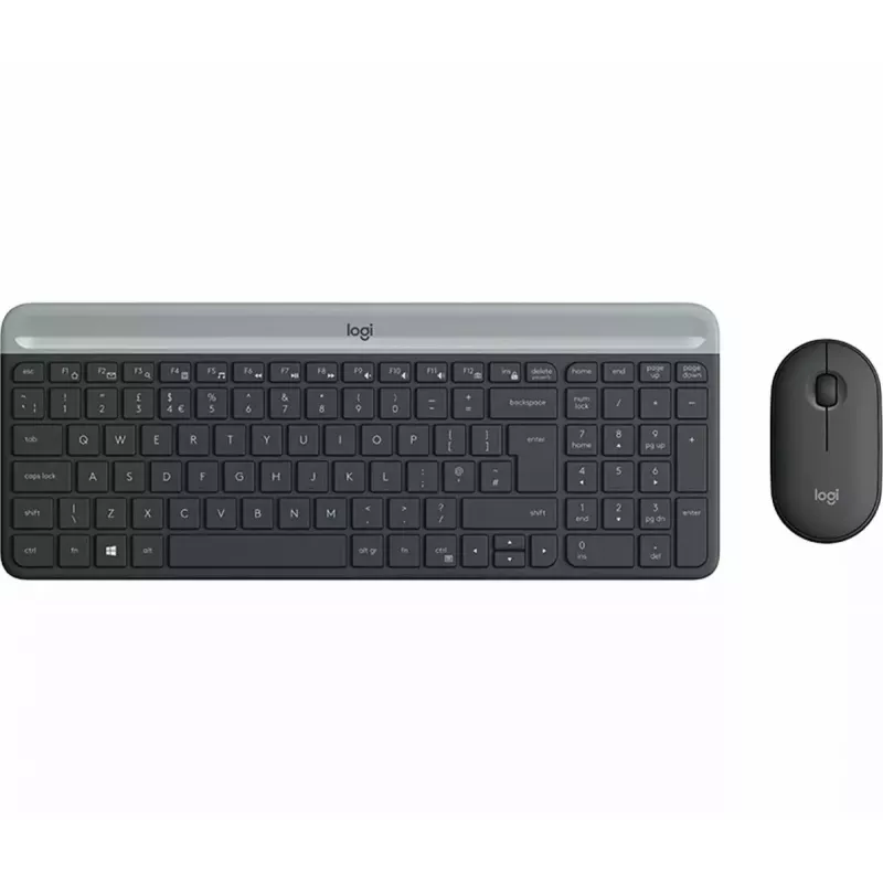 Logitech MK470 teclado + ratón inalámbricos, grafito, ratón incluido, QWERTY US, USB