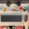 Logitech MK470 teclado + ratón inalámbricos, grafito, ratón incluido, QWERTY US, USB