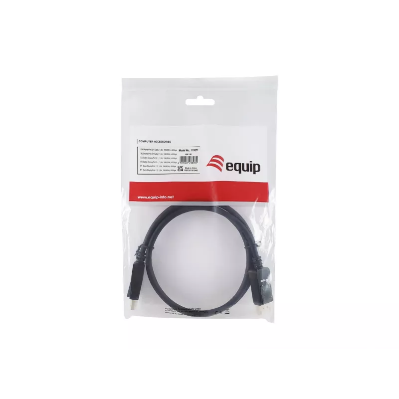 Equip 119271 cable DisplayPort 2.1, macho/macho, 1 m, 16K/60Hz, 40 Gbps, HDCP