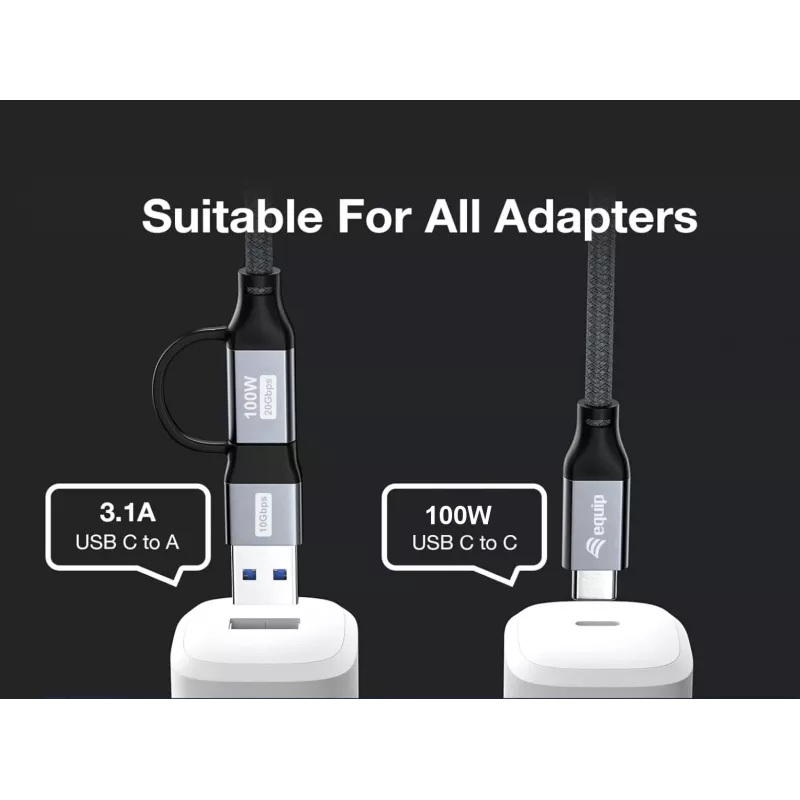 Equip 128431 cable USB USB 3.2 Gen 2x2 1 m USB A/USB C USB C negro