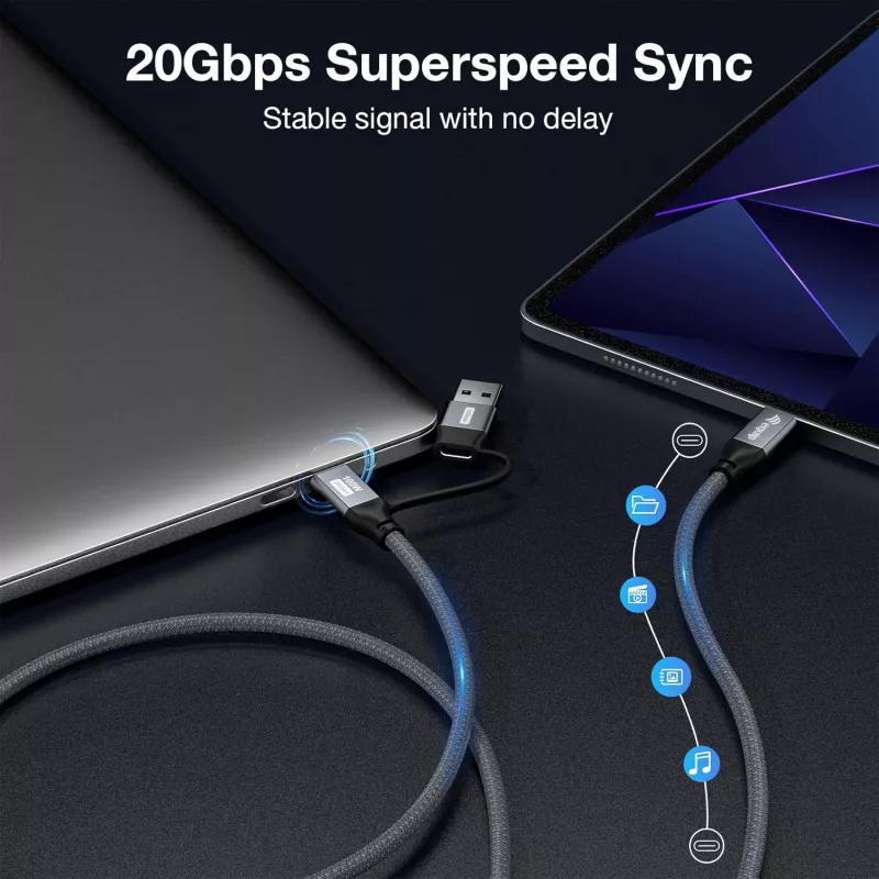 Equip 128432 cable USB USB 3.2 Gen 2x2 2 m USB A/USB C USB C negro