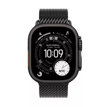 Apple Watch Ultra 3 GPS + Cellular 49mm caja de titanio negro con Milanese Loop de titanio negro, grande