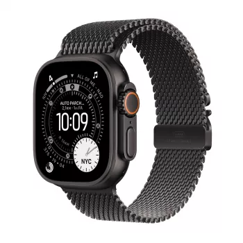 Smartwatch Apple Watch Ultra 3 GPS + Cellular 49mm caja de titanio negro con Milanese Loop de titanio negro mediano