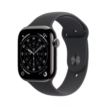 APPLE Watch Series 11 GPS + Cellular 46mm caja de titanio pizarra con correa deportiva negra M/L