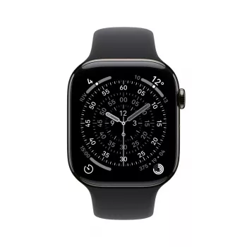 APPLE Watch Series 11 GPS + Cellular 46mm caja de titanio pizarra con correa deportiva negra M/L
