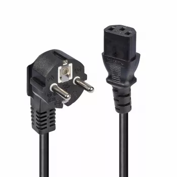 Lindy 3m Cable de alimentación Schuko conector macho 2 pines a IEC C13, Negro, 3 m, CEE7/7, Conector hembra C13