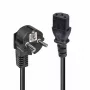 Lindy 3m Cable de alimentación Schuko conector macho 2 pines a IEC C13, Negro, 3 m, CEE7/7, Conector hembra C13