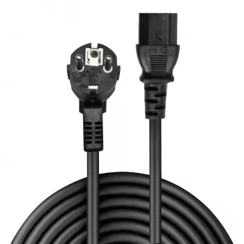 Lindy 3m Cable de alimentación Schuko conector macho 2 pines a IEC C13, Negro, 3 m, CEE7/7, Conector hembra C13