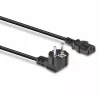 Lindy 3m Cable de alimentación Schuko conector macho 2 pines a IEC C13, Negro, 3 m, CEE7/7, Conector hembra C13