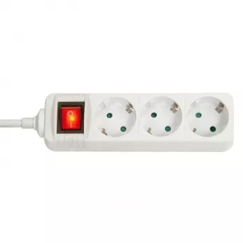 Lindy 73101 Alargador de corriente 3 tomas AC Interior Blanco