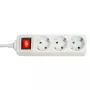 Lindy 73101 Alargador de corriente 3 tomas AC Interior Blanco