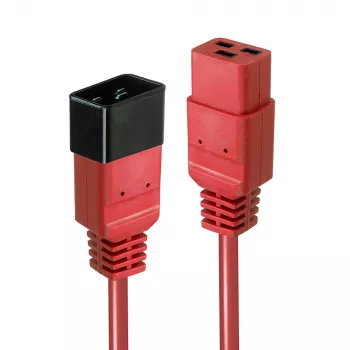 Lindy 1m Cable alargador IEC C19 a C20, Rojo