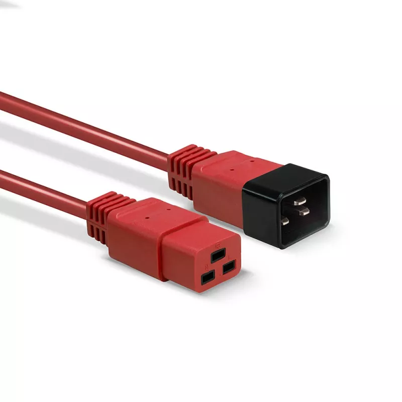 Lindy 1m Cable alargador IEC C19 a C20, Rojo