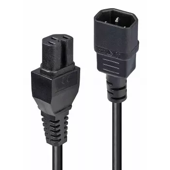 Lindy 2m Cable de alimentación IEC C14 a IEC C15 'Hot Condition', Negro