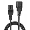 Lindy 2m Cable de alimentación IEC C14 a IEC C15 'Hot Condition', Negro