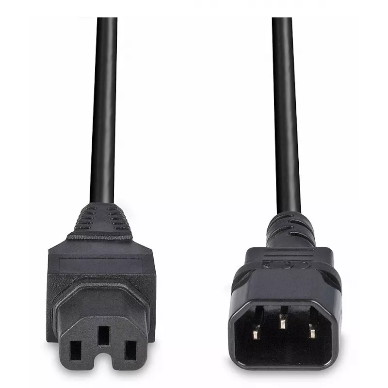 Lindy 2m Cable de alimentación IEC C14 a IEC C15 'Hot Condition', Negro