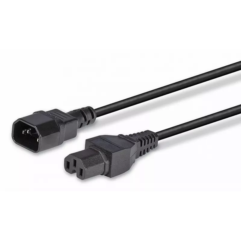 Lindy 2m Cable de alimentación IEC C14 a IEC C15 'Hot Condition', Negro