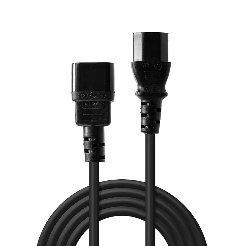 Lindy 1m Cable alargador IEC, Negro, 1 m, Conector hembra C14, Conector hembra C13