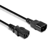 Lindy 1m Cable alargador IEC, Negro, 1 m, Conector hembra C14, Conector hembra C13