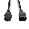 Lindy 1m Cable alargador IEC, Negro, 1 m, Conector hembra C14, Conector hembra C13