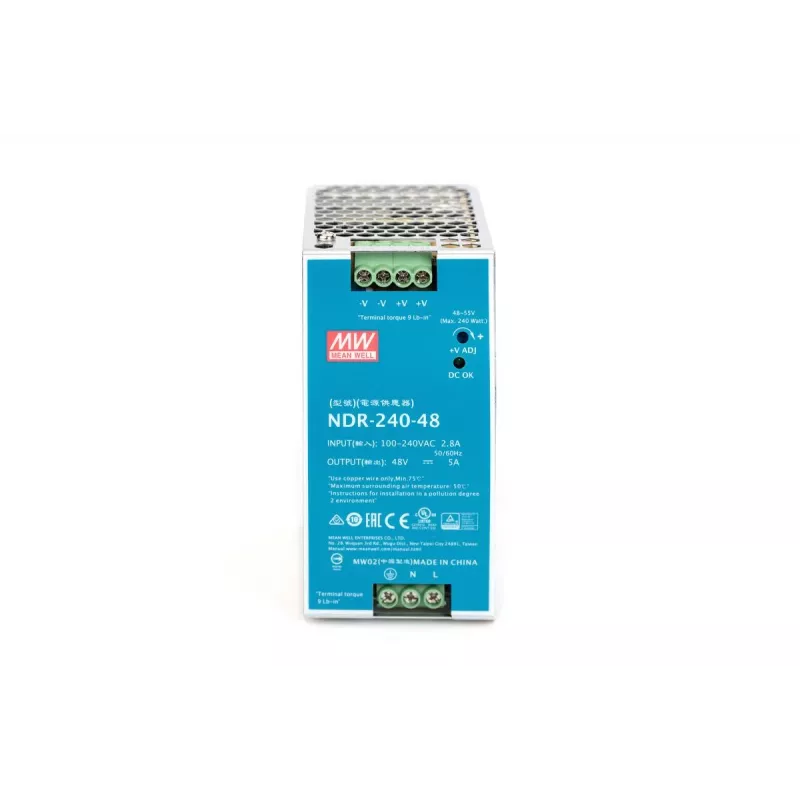 DIGITUS fuente de alimentación industrial 48V DC, 240W AC-DC, carcasa metálica, montaje en carril DIN