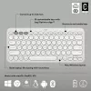 Teclado mini compacto Logitech Pebble Keys 2 K380s — RF Wireless + Bluetooth, QWERTY US International, blanco