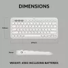 Teclado mini compacto Logitech Pebble Keys 2 K380s — RF Wireless + Bluetooth, QWERTY US International, blanco