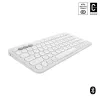 Teclado mini compacto Logitech Pebble Keys 2 K380s — RF Wireless + Bluetooth, QWERTY US International, blanco
