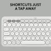 Teclado mini compacto Logitech Pebble Keys 2 K380s — RF Wireless + Bluetooth, QWERTY US International, blanco