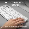 Teclado mini compacto Logitech Pebble Keys 2 K380s — RF Wireless + Bluetooth, QWERTY US International, blanco