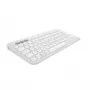 Teclado mini compacto Logitech Pebble Keys 2 K380s — RF Wireless + Bluetooth, QWERTY US International, blanco