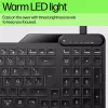 Teclado HP 405 Multi-Device retroiluminado con cable, tamaño completo (100%), con cable, USB, membrana, QWERTY, Negro