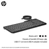 Teclado HP 405 Multi-Device retroiluminado con cable, tamaño completo (100%), con cable, USB, membrana, QWERTY, Negro