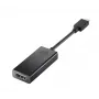 HP 1WC36AA adaptador de USB-C a HDMI 2.0, USB-C macho a HDMI hembra, negro