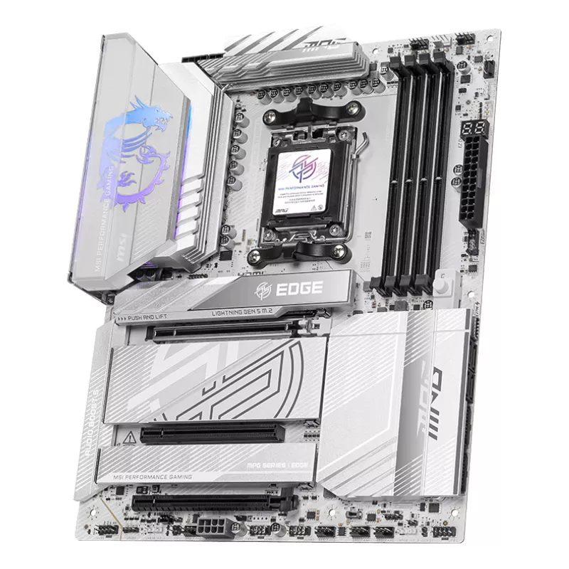 Placa base MSI MPG X870E EDGE TI WIFI, Chipset AMD X870E, Socket AM5, ATX, DDR5, 4×DIMM, Wi‑Fi 7, 5Gb LAN, 4×M.2