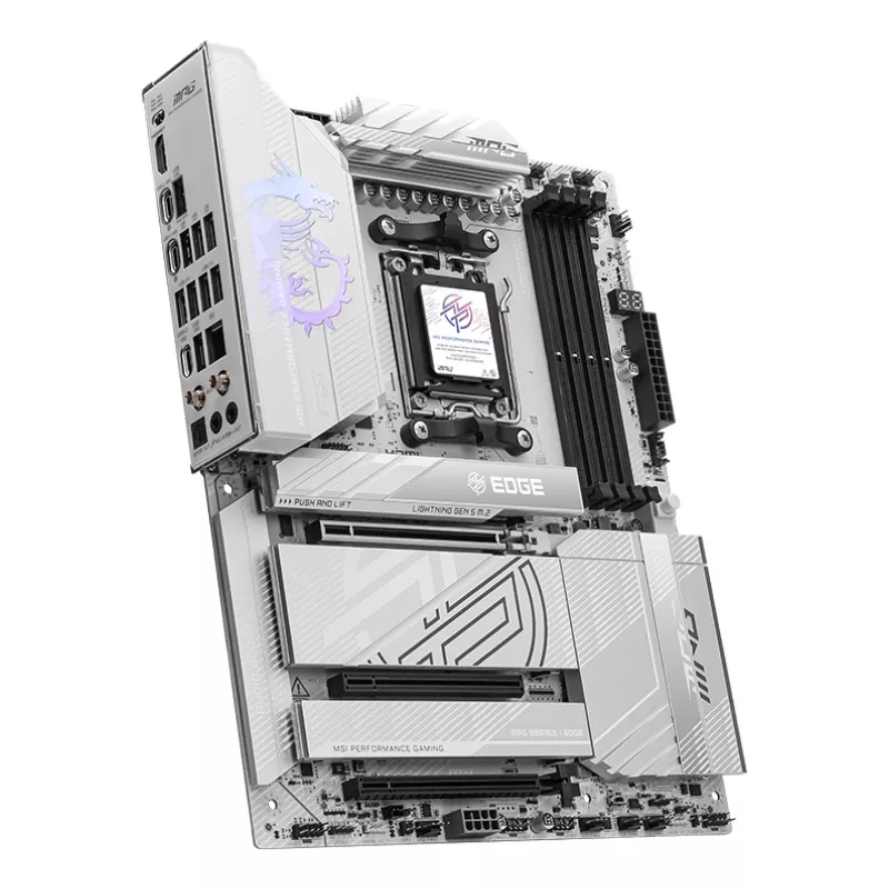 Placa base MSI MPG X870E EDGE TI WIFI, Chipset AMD X870E, Socket AM5, ATX, DDR5, 4×DIMM, Wi‑Fi 7, 5Gb LAN, 4×M.2