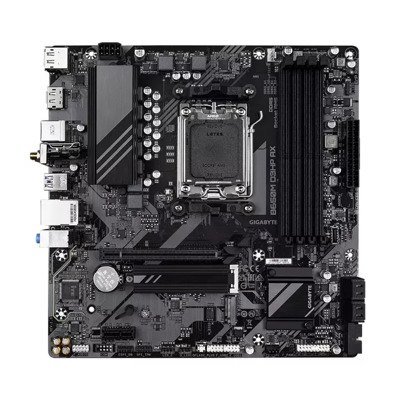 Placa base GIGABYTE B650M D3HP AX Micro ATX, AMD AM5, B650, 4x DDR5 DIMM, 256GB, Wi‑Fi, 2.5Gb LAN