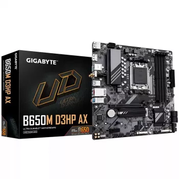 Placa base GIGABYTE B650M D3HP AX Micro ATX, AMD AM5, B650, 4x DDR5 DIMM, 256GB, Wi‑Fi, 2.5Gb LAN
