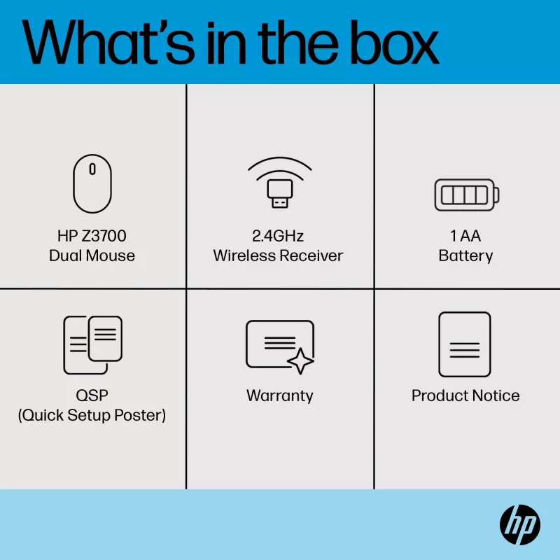 Ratón HP Z3700 Dual Silver, ambidiestro, RF Wireless + Bluetooth, Plata